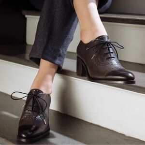 EUC Angela Scott Ms. Hazel Dress Charcoal Black Shoes Heel 38.5